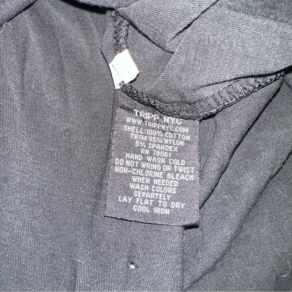 Tripp NYC Black Top with Mesh Sleeves & Front Zipper Design - Picture 15 of 16